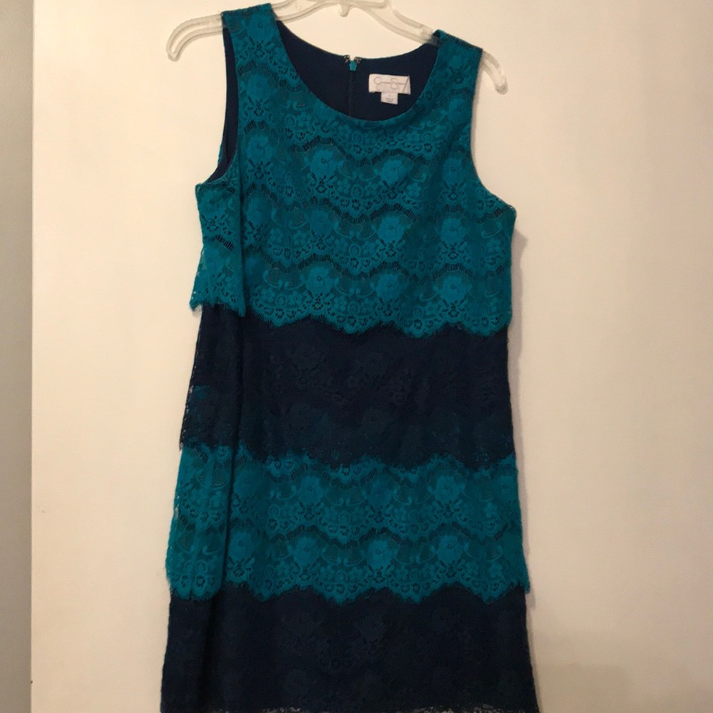 Jessica Simpson Blue Lace Dress